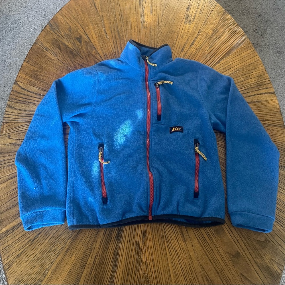 REI Blue Fleece Jacket with Black Trim